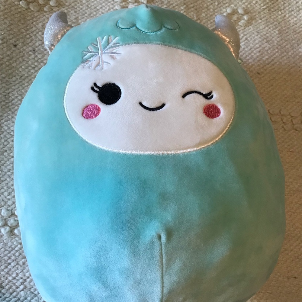 Yeti Squishmallow 12 inch and Pink Cat 8 inch